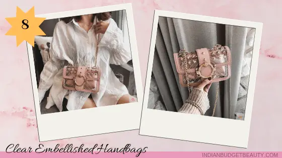 Clear Embellished Handbags