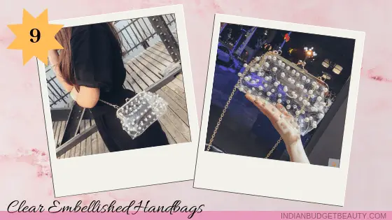 Clear Embellished Handbags