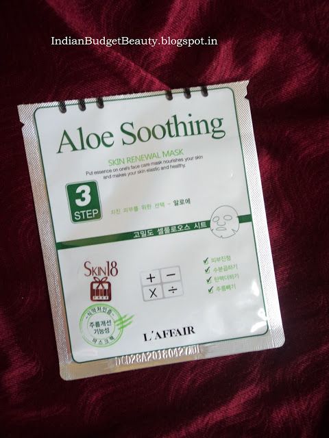 L'affair Aloe Soothing 3 Step Skin Renewal Mask Review