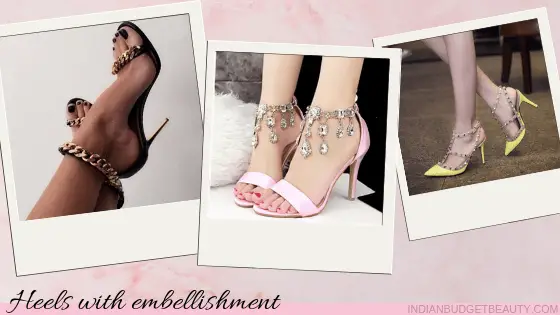 high heel shoes with embellishment