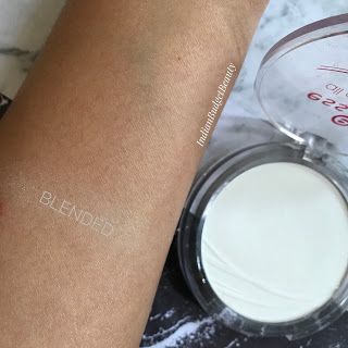 essence all about matt fixing compact powder swatch