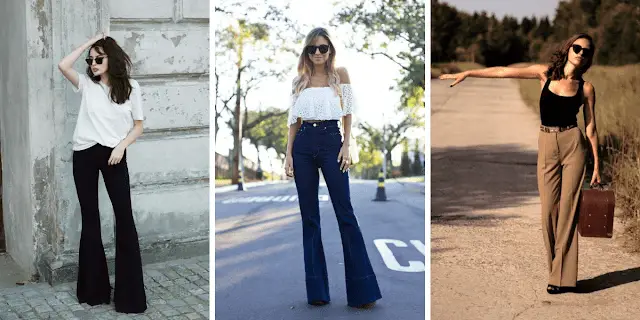 outfit ideas for flared bell bottoms