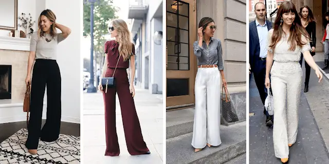 outfit ideas for wide leg pants