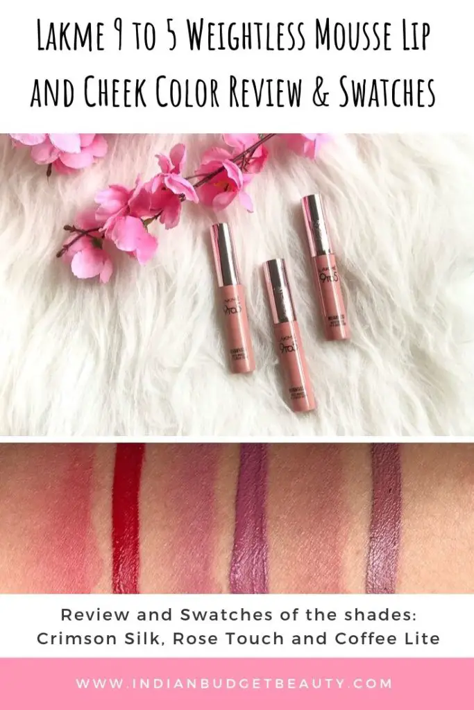 lakme 9to5 matte mousse lipstick shades