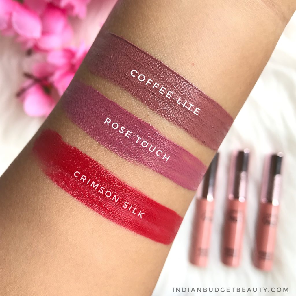 lakme 9to5 weightless matte mousse lip & cheek color swatches