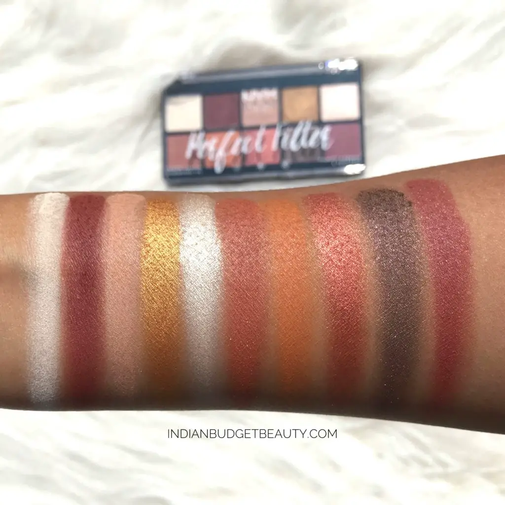 nyx perfect filter eyeshadow palette rustic antique swatches