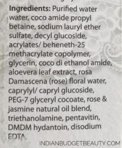 vanya herbals rose jasmine shower gel ingredients