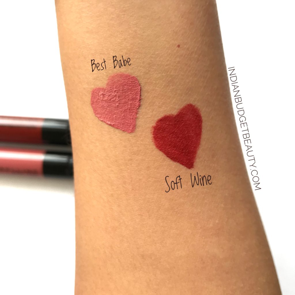 maybelline sensational liquid matte lipstick swatches - Best Babe, Soft Wine