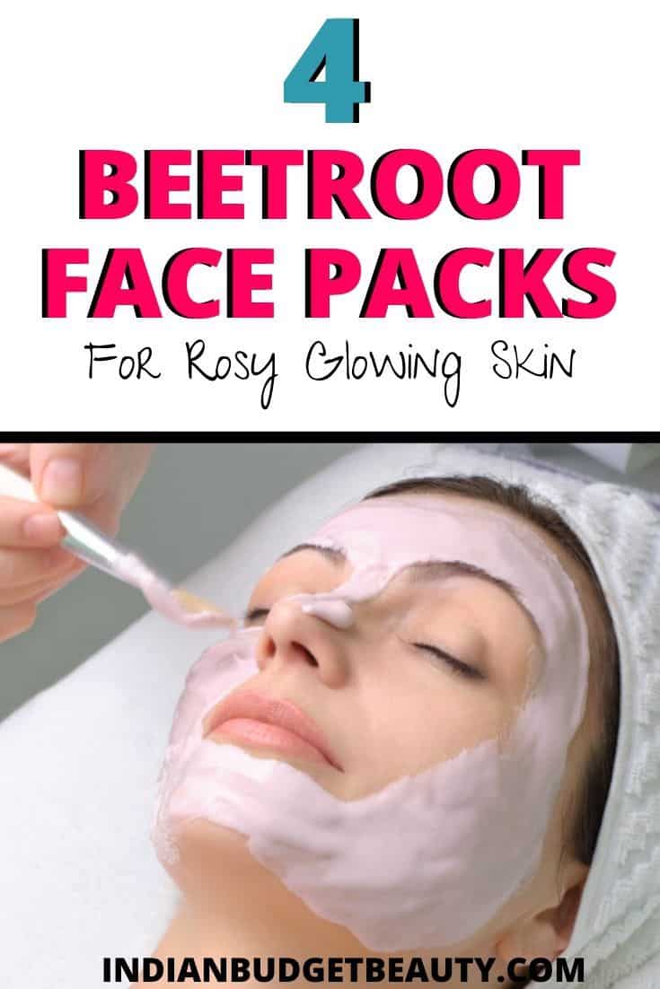 4 Easy Beetroot Face Packs for Rosy Glowing Skin. There's a DIY beetroot face mask for glowing skin, detanning face mask, and two rosy cheeks face mask diy