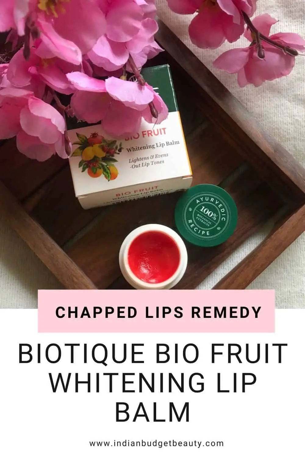 Biotique Bio Fruit Whitening Lip Balm Review | Chapped Lips Remedy
