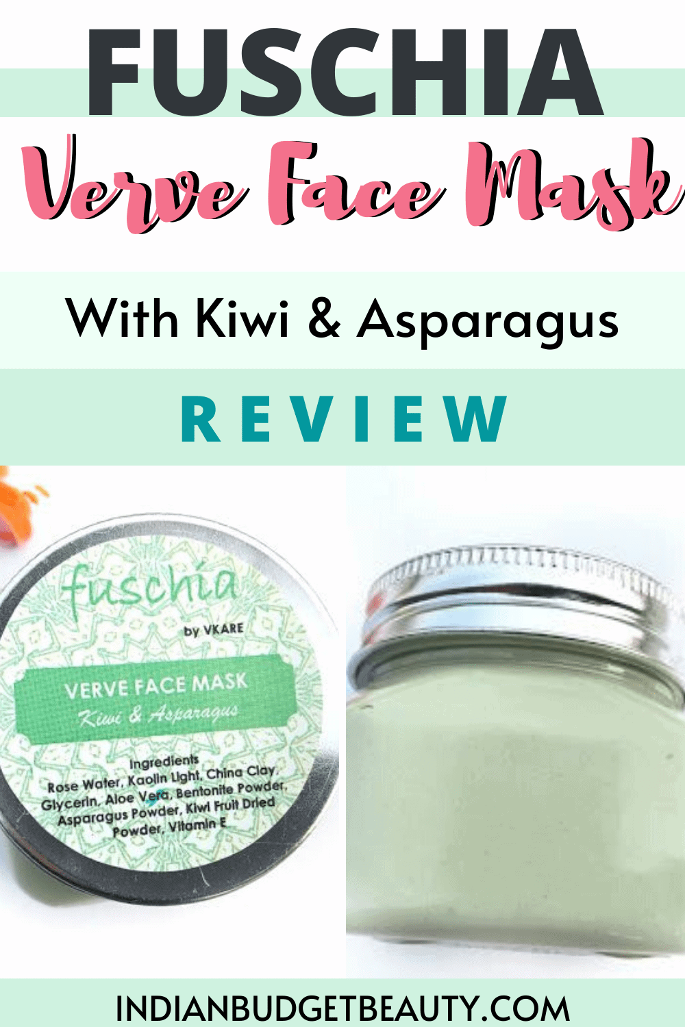 Fuschia by VKare Verve Face Mask Review - Kiwi & Asparagus