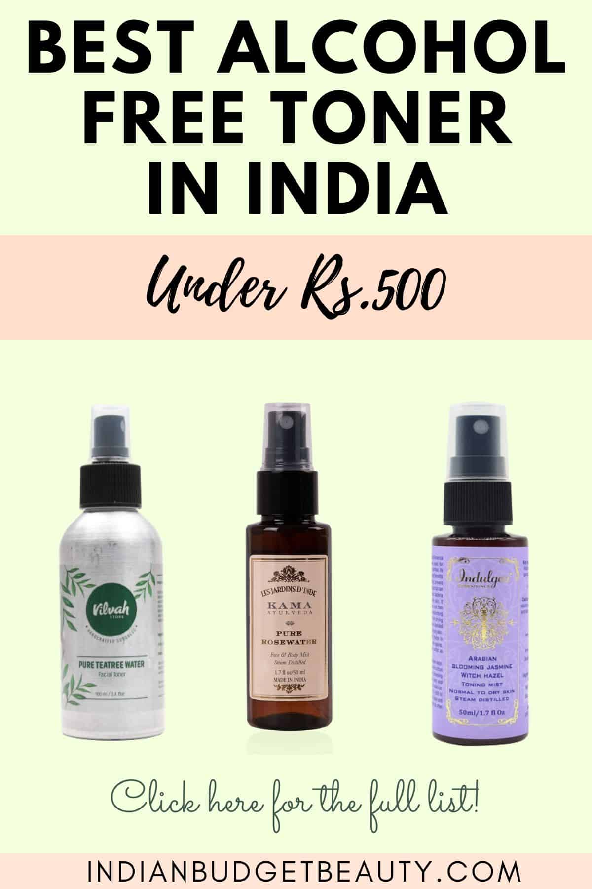 best alcohol free toner in india under Rs.500