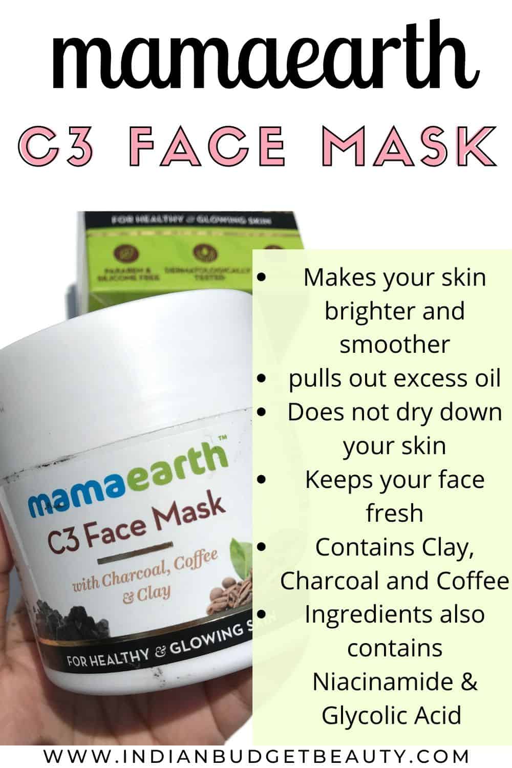 mamaearth c3 face mask review