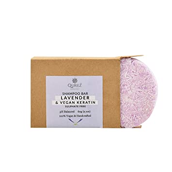 Qurez Lavender and Vegan Keratin Shampoo Bar | best shampoo bars in india