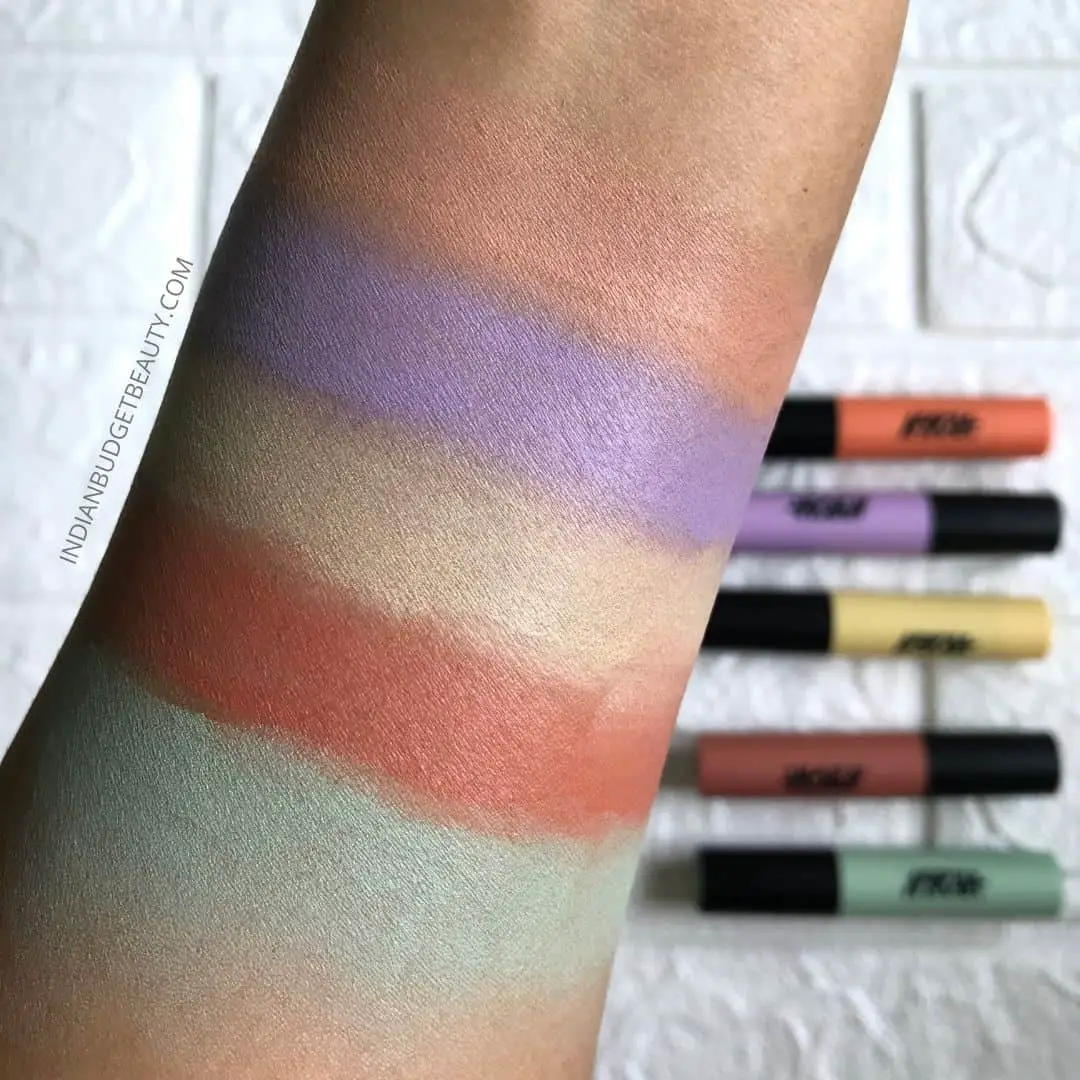 nykaa instablur color corrector stick swatches