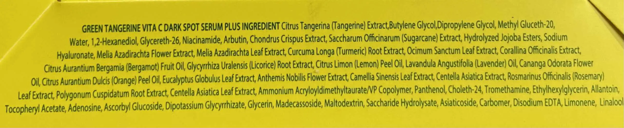 Goodal Green Tangerine Vita C Dark Spot Serum ingredients scaled