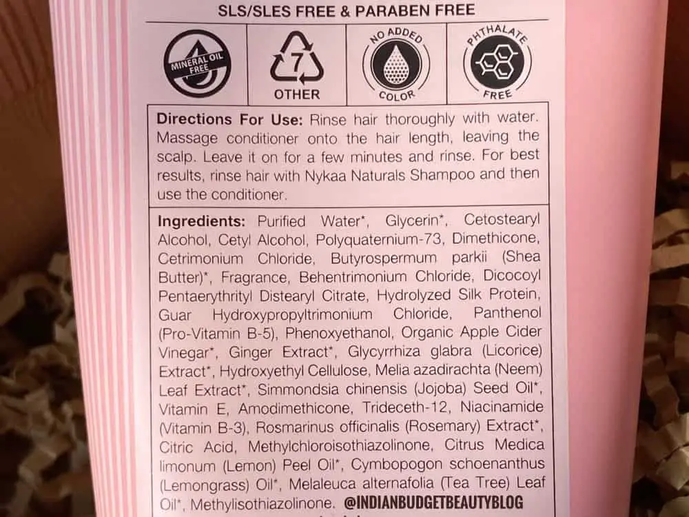 nykaa naturals conditioner ingredients