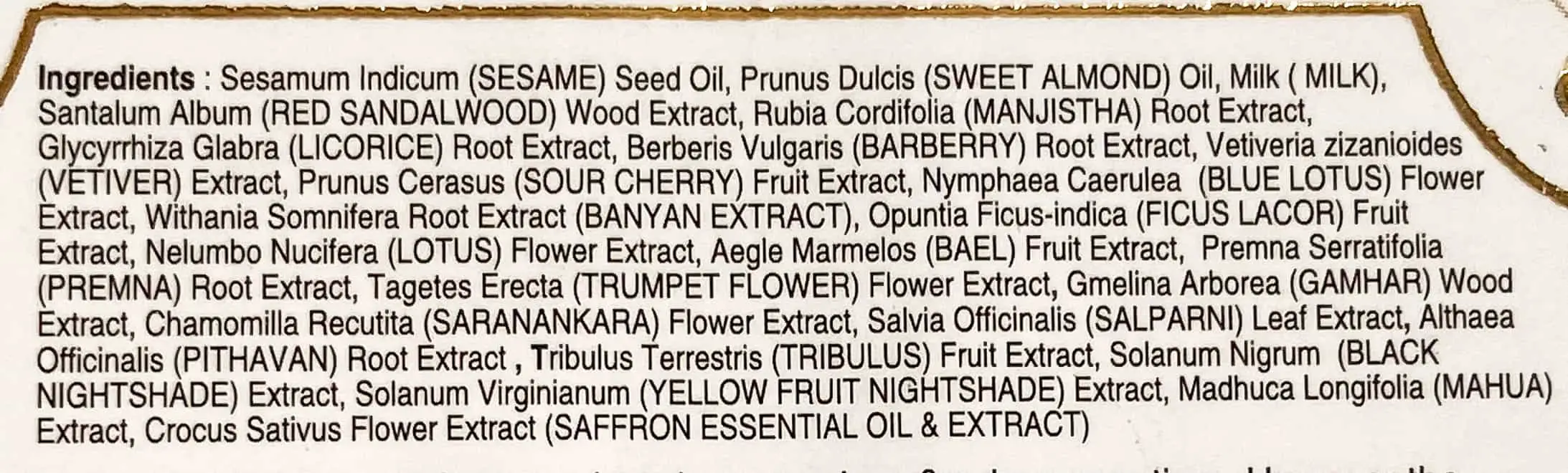 soulflower kumkumadi oil ingredients