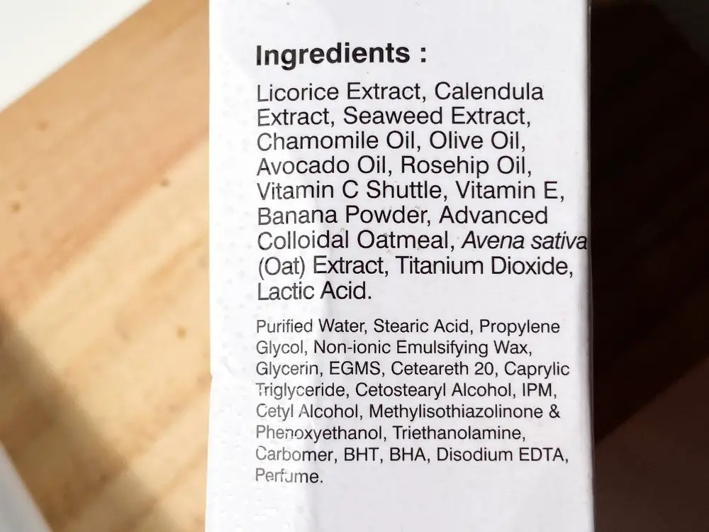 Soulflower Herbal Vitamin C Under Eye Cream Ingredients